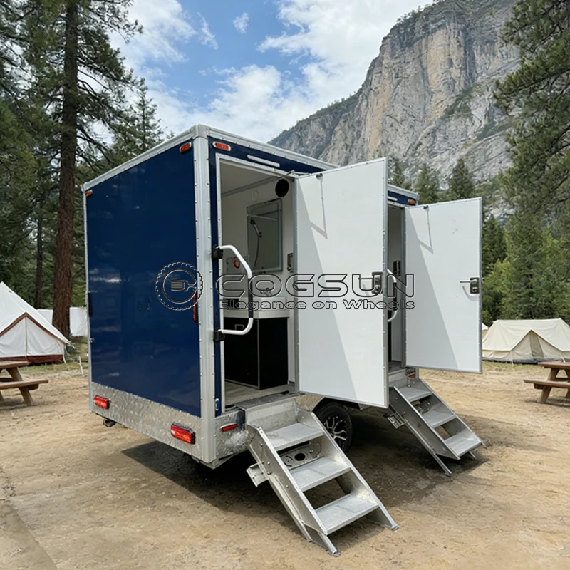 

Cogsun Public Portable Toilet Trailer Smart Customized Bathroom Trailer Luxury Mobile Restroom Best Selling Shower Room Unit