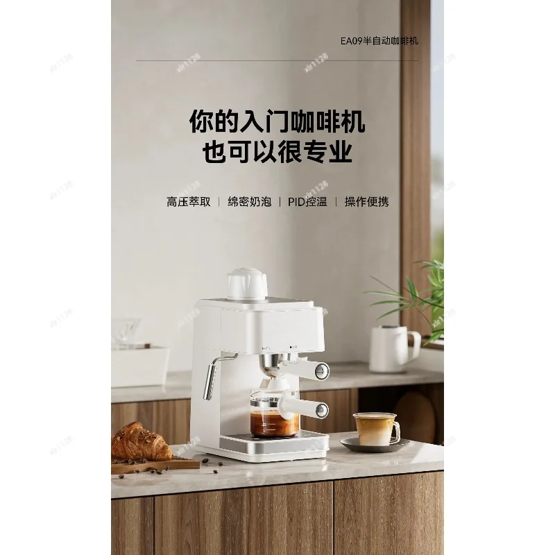 Compact Semi Automatic Espresso Machine Home Coffee Maker with Steam Wand for Milk Froth Preparation