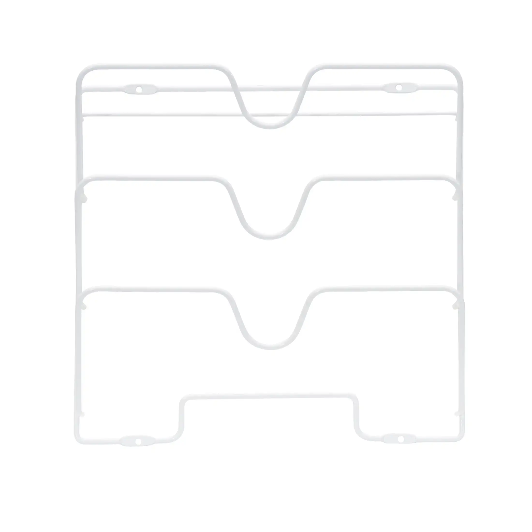 Suporte de tampa de porta de armário de grandes dimensões, 3 slots, estrutura de fio de aço, revestimento em pó branco, fácil instalação, hardware incluído