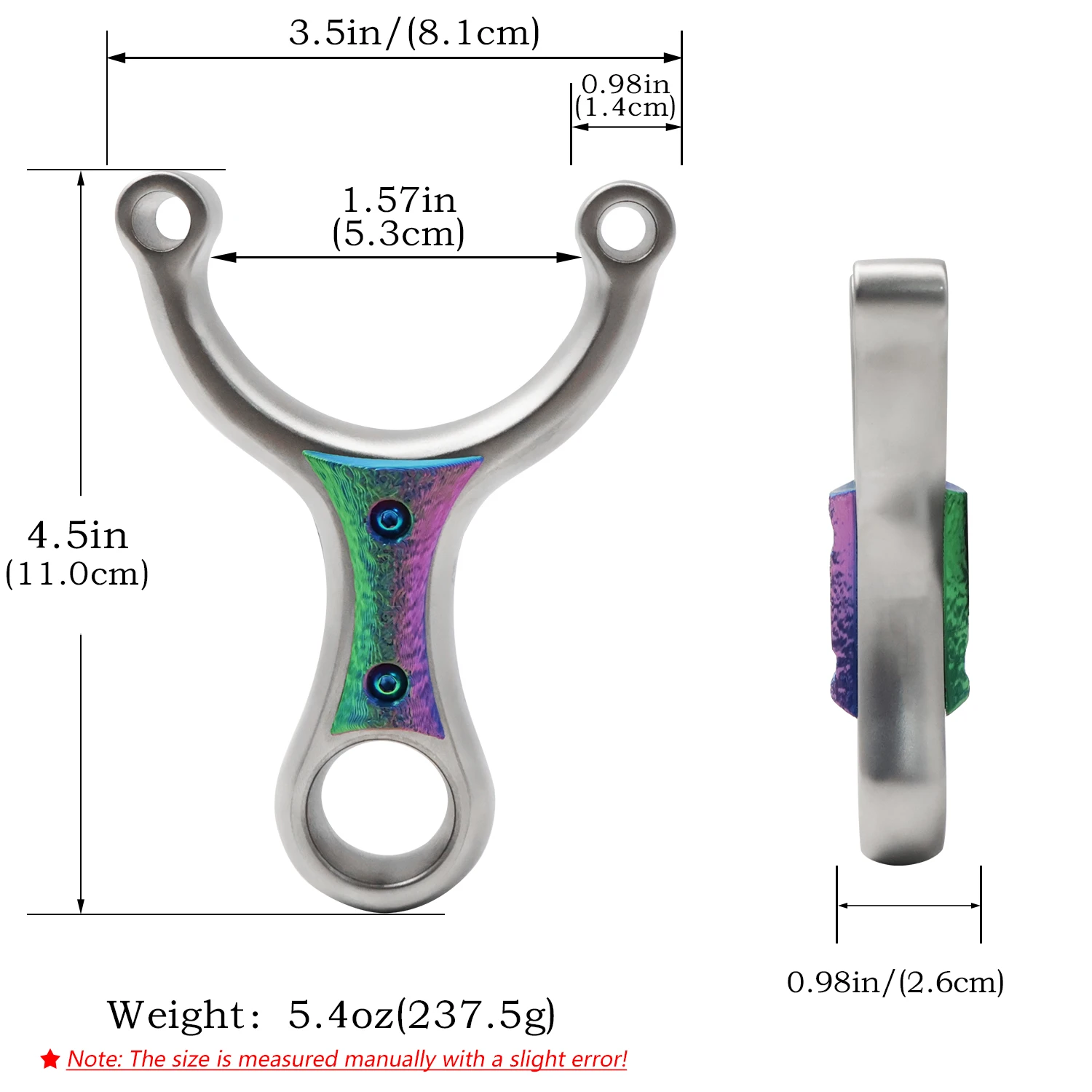 Stainless Steel Y-Shaped Slingshot Single-Card Round Fork Colorful Resin Inlay 2 Models Outdoor Practice