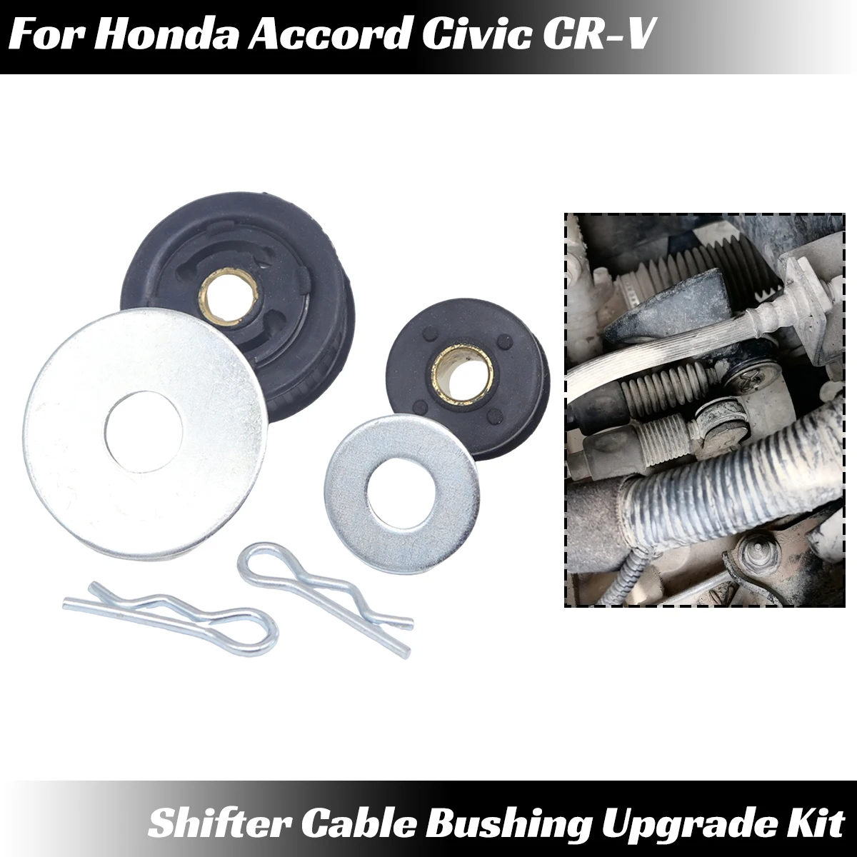 

Updated Gear Shifter Lever Selector End Rod Connect Bush W/ Washer Cotter Pin Clip For Honda Accord Civic CR-V Acura Element