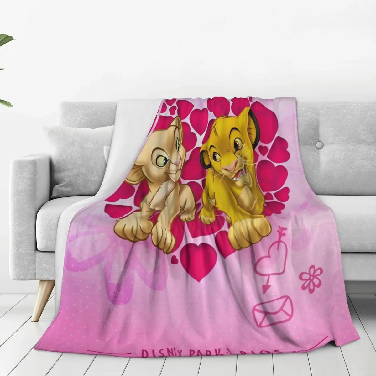 Couverture de dessin animé roi Lion Simba, couverture de pique-nique en flanelle pour décoration de maison, Design Super doux, couvre-lit de qualité, idée cadeau