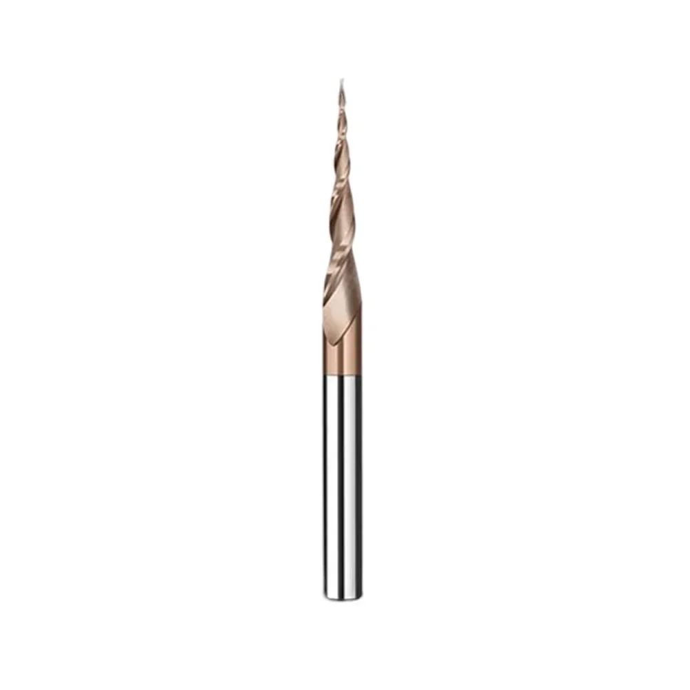 3D Carving Woodworking Ball Nose End Mill 6.35mm Shank 3D Carving Edge Retention H-Si Coated High Grade Carbide