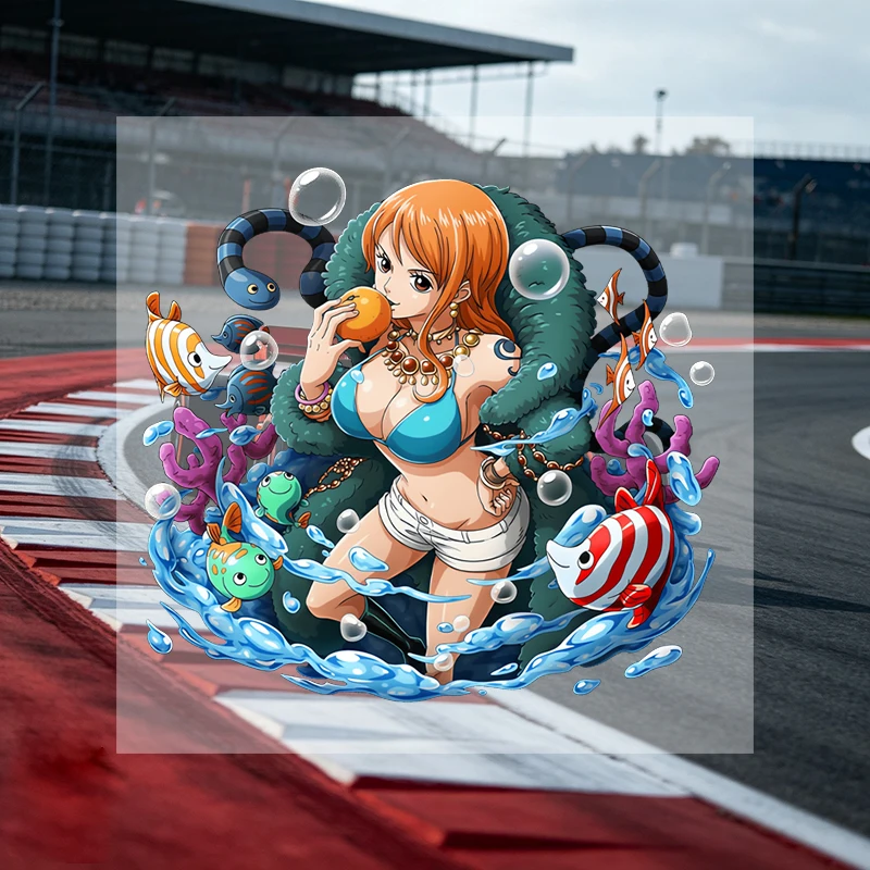 Car Stickers Anime Ocean Girl Vinyl Decal Waterproof Die Cut Sun Proof Weatherproof for SUV Car Dashboard Tumbler Auto Decor