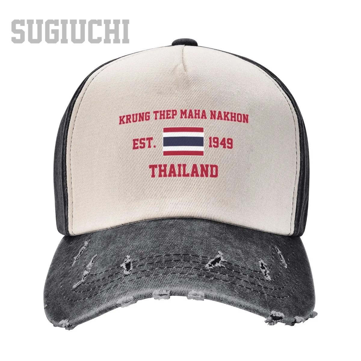 Unisex Baseball Cap Thailand EST.1949 Krung Thep Maha Nakhon Capital Men Women Vintage Hats Washed Cotton Trucker Gift