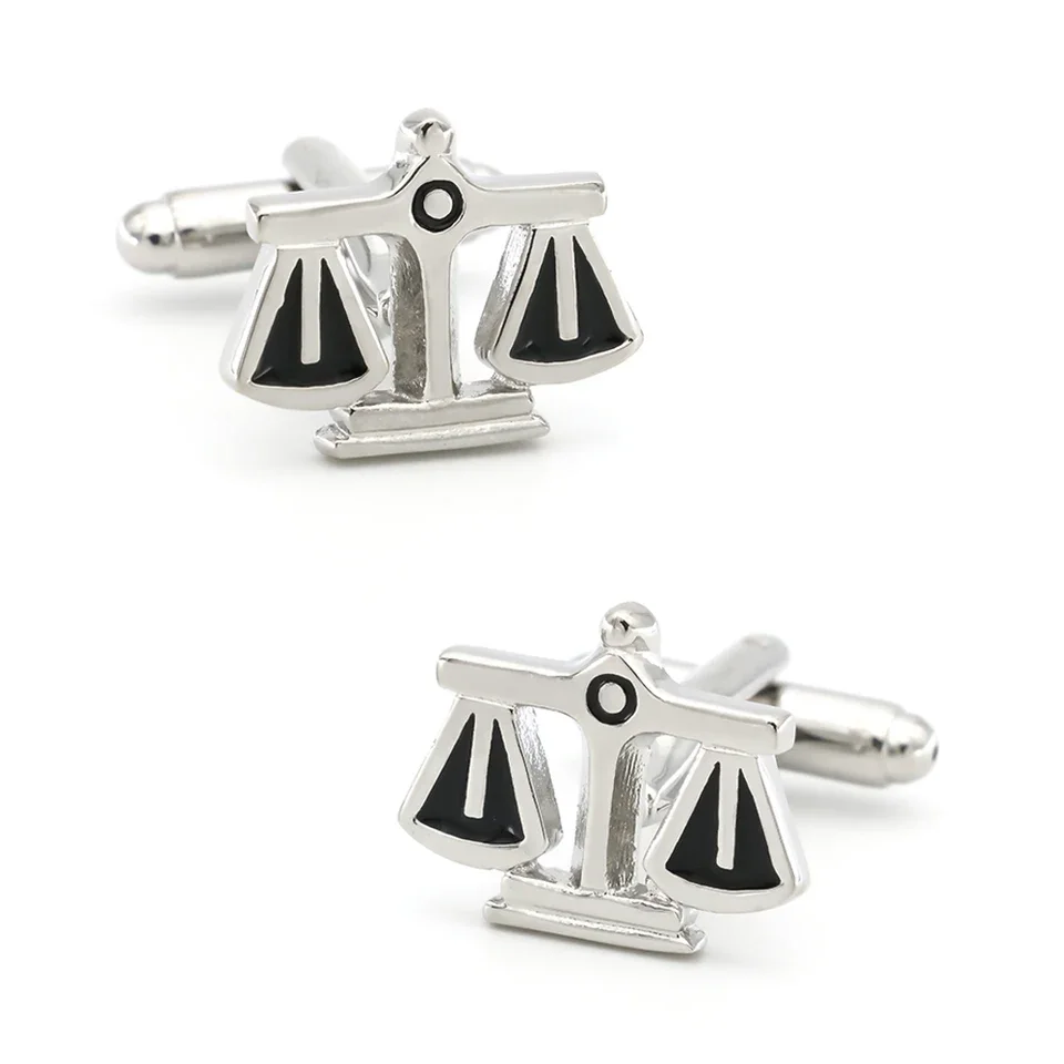 

Men's Judge Cuff Links Black Color Quality Brass Material Balance Design Cufflinks Wholesale & Retail