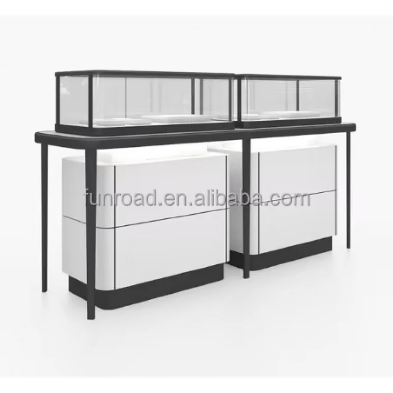 custom.Luxury Watches Jewellery Shop Stainless Steel Glass Display Cabinet Showcase Jewelry Display Jewellery Counter