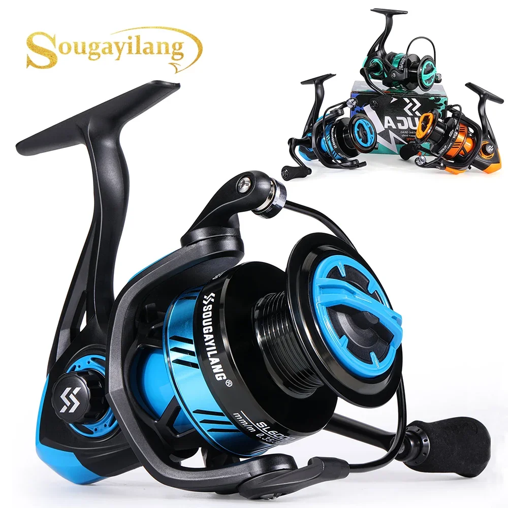 Sougayilang Spinning Fishing Reels Model 1000-6000 8kg Max Drag EVA Grip Fishing Reel for Bass Freshwater Fishing