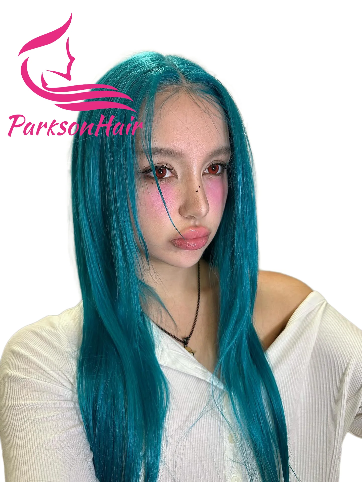 

Teal Blue 13x6 Transparent Lace Front Human Hair Wigs Pre-Plucking Raw Hair Wig Straight Green 13x4 Lace Frontal Wig For Women