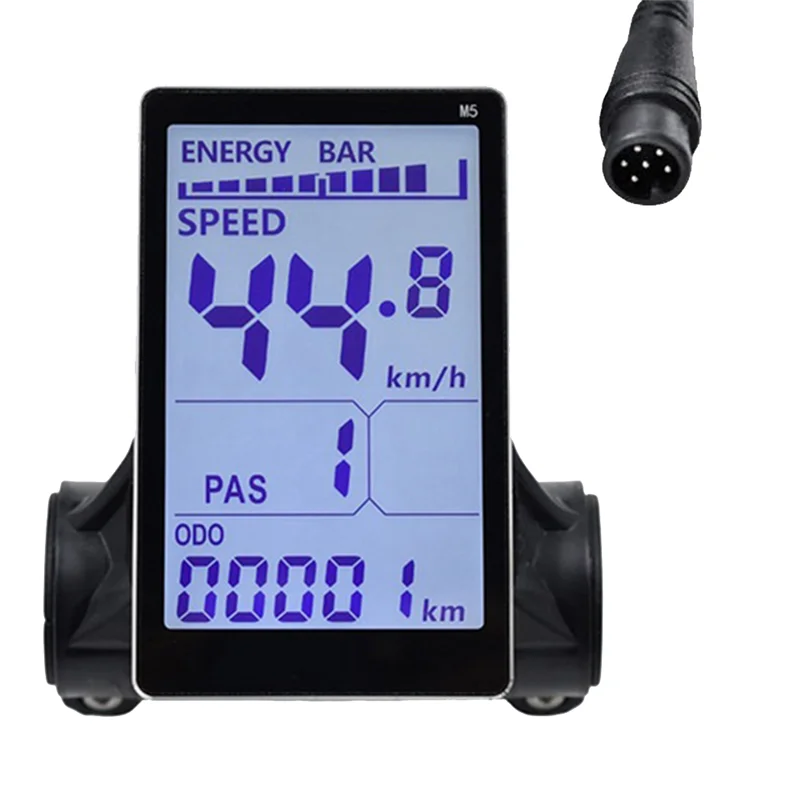 

M5 Electric Bike LCD Display Meter 24V 36V 48V 60V E Scooter LCD Panel Screen for Mountain Electric Bike(6PIN)