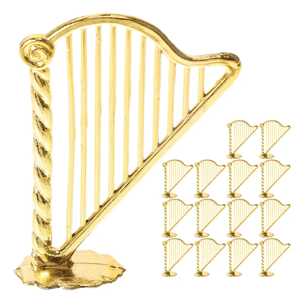 

15Pcs Miniature Harp Ornament Set Elegant Music Instrument Decor for Christmas Tree Desktop Bedside Display Violin Ornament
