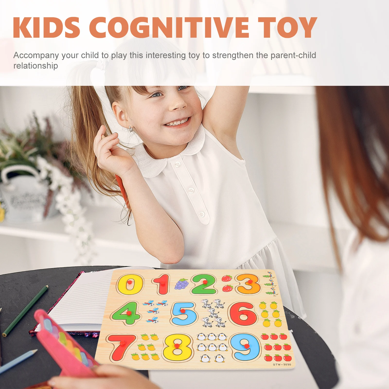 

2 Sets Number Alphanumeric Puzzle Child Kid Puzzles Jigsaw Wooden Kids Cognitive Toy