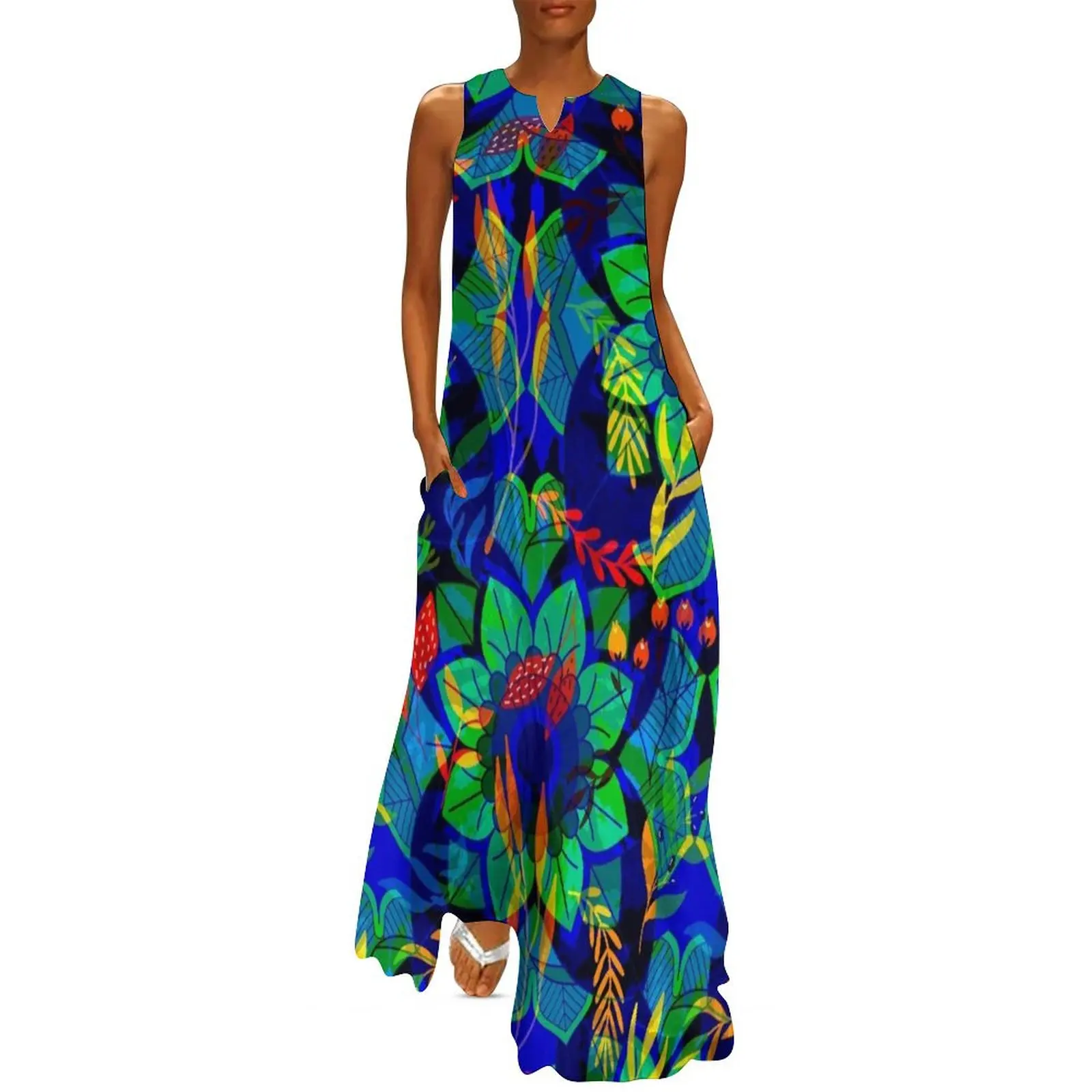 Balinese Tropical Abstract Long Dress women"s summer dresses 2024 dresses women summer 2024 Long veiled dresses