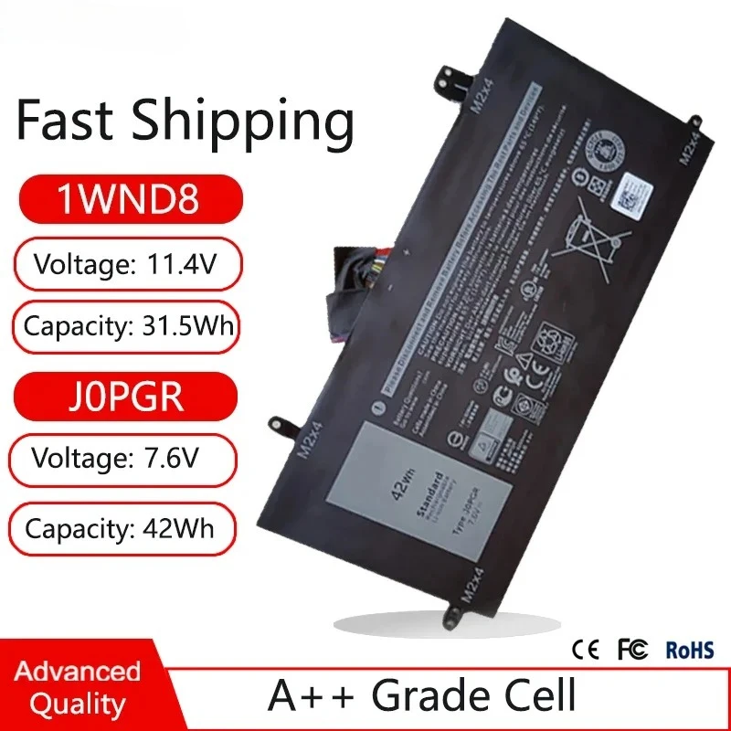 New J0PGR 1WND8 Laptop Battery For Dell Latitude 12 5285,5290 2-IN-1,T17G JOPGR X16TW T17G001 T17G002