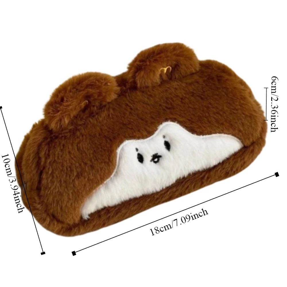 Kawaii Corgi Puppy Plush Pencil Case Squirrel Stuffed Animal Stationery Bag Makeup Bag Large Capacity Dog Pencil Bag Learning