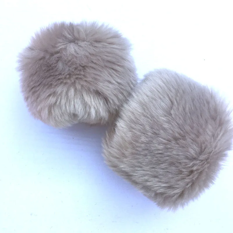 1 par de puños de piel sintética para abrigo de lana, chaquetas, pulseras peludas cálidas elásticas a la moda para mujer, calentador de brazos, puños peludos