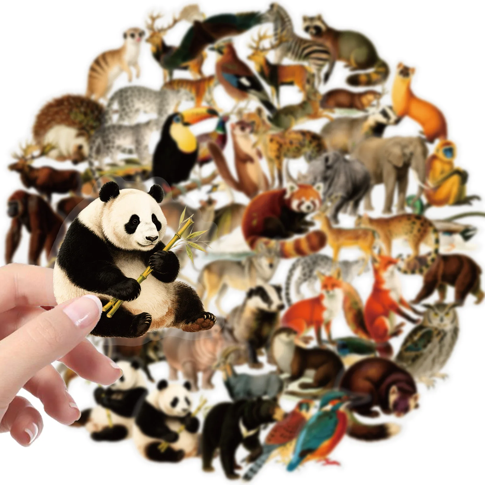 

56 шт., наклейки с героями мультфильмов, имитация реалистичного животного, прозрачные граффити, украшения, игрушки «сделай сам», ноутбук, гитара, велосипедные наклейки