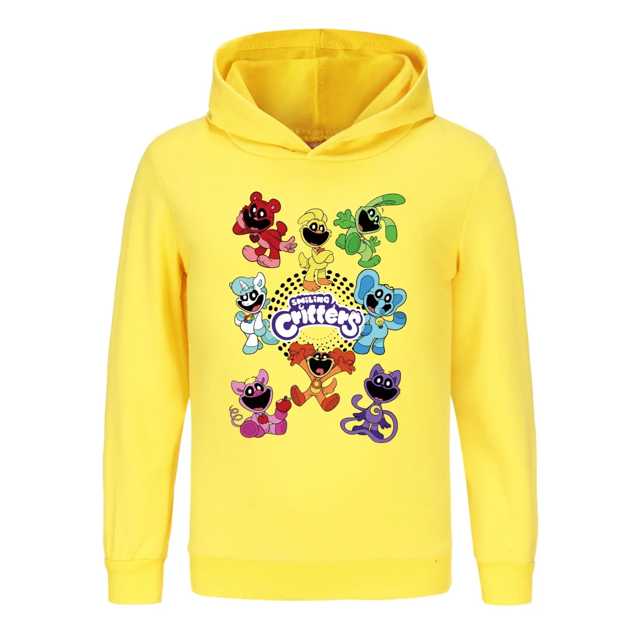 Hoodies de impressão de desenhos animados para meninas, moletom infantil, casacos infantis, moletom de manga comprida, roupas de outono, dólares novos, sorridente, 3102