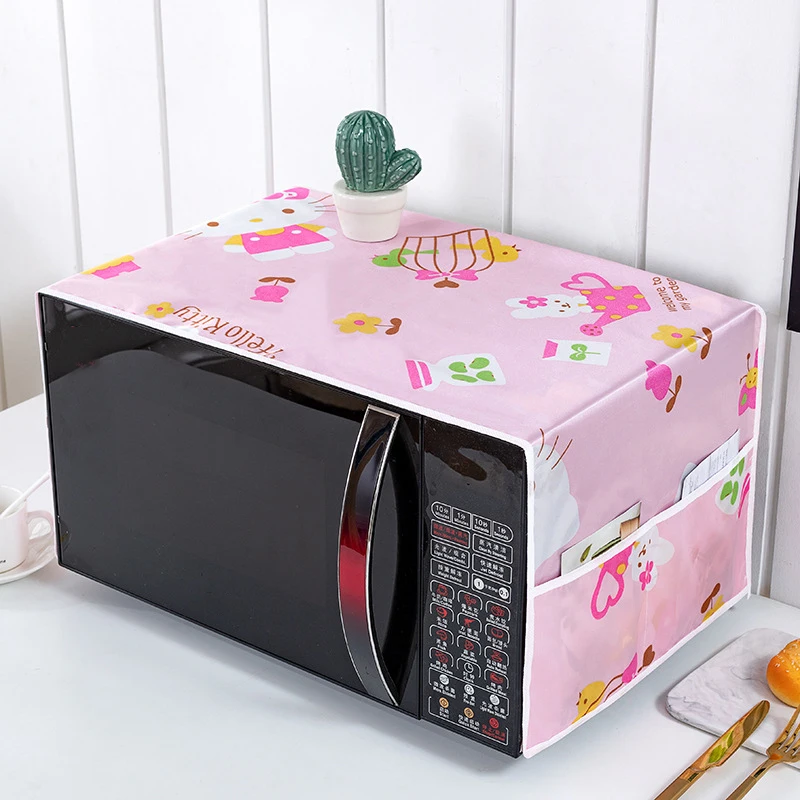 35*100cm Microwave Oven Dust Cover Dustproof Satin Storage Bag Dust Cloth Household Printed Cover Modern Top Cover Cloth