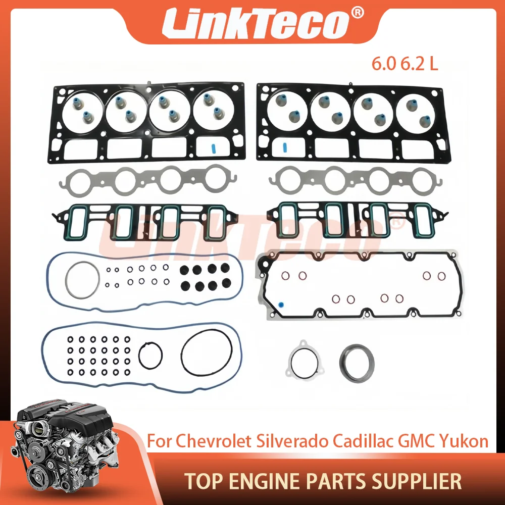 

Комплект прокладок головки блока цилиндров для двигателей 6.0 и 6.2 л, подходит для Chevrolet Silverado, Cadillac, GMC Yukon 6.0 6.2 OHV, HS26192PT-6, HS26192PT-5