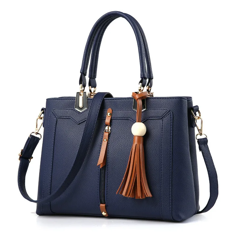 New Arrival Bags for Women Fashion Leisure Office Ladies Handbags Zipper PU Solid Color Black Grey Blue Pink Crossbody Bag