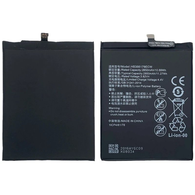 HB366179ECW 電話バッテリー 3.82V 2850mAh Huawei 社 Nova 2 PIC-AL00 PIC-TL00 交換用バッテリー真新しい高品質