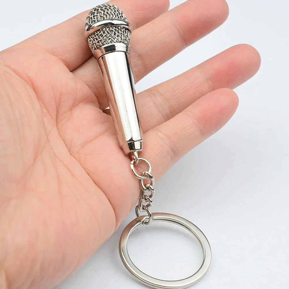 Microphone Keychain Chains Festival Gift Keychains Charm Pendant Decorations Metal Hanging for Holder