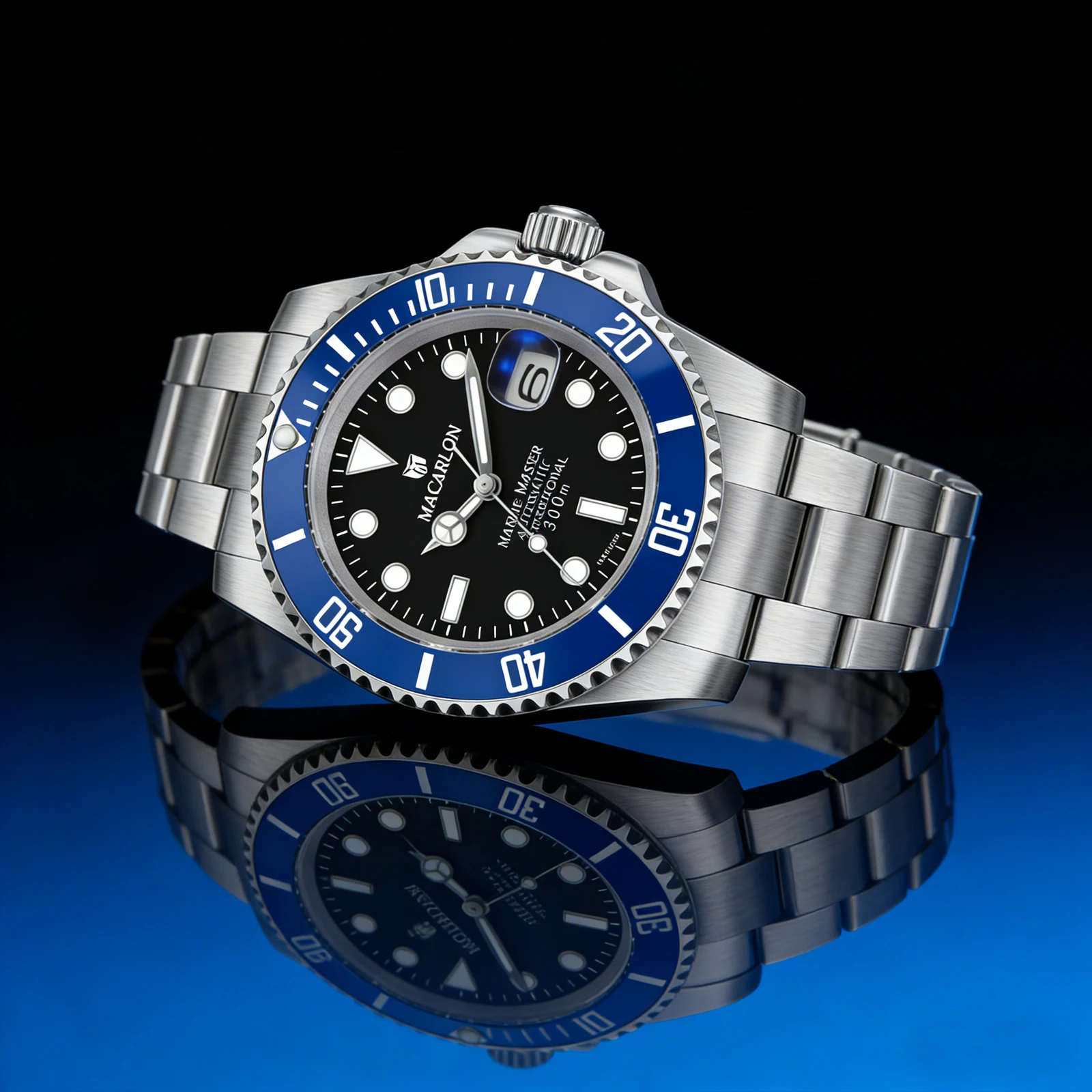 MACARLON Design New 41mm Mechanical Watch Men TOP Sapphire Glass Luminous Stainless Steel Waterproof China NH35 Automatic Watch view 3
