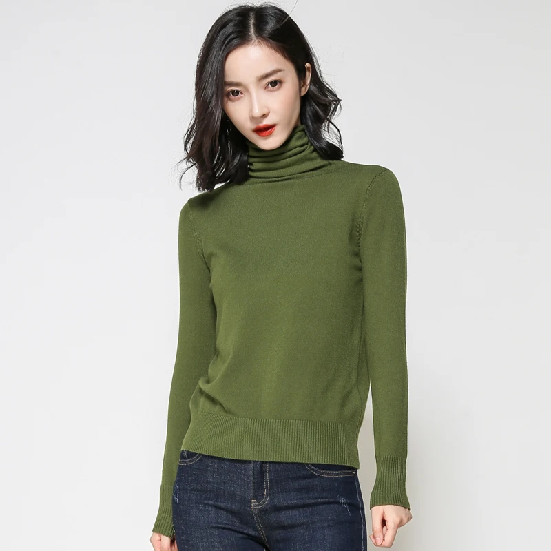 2023 New Temperament elegant Cashmere sweater women  Spring and Autumn turtleneck  loose cashmere sweater women