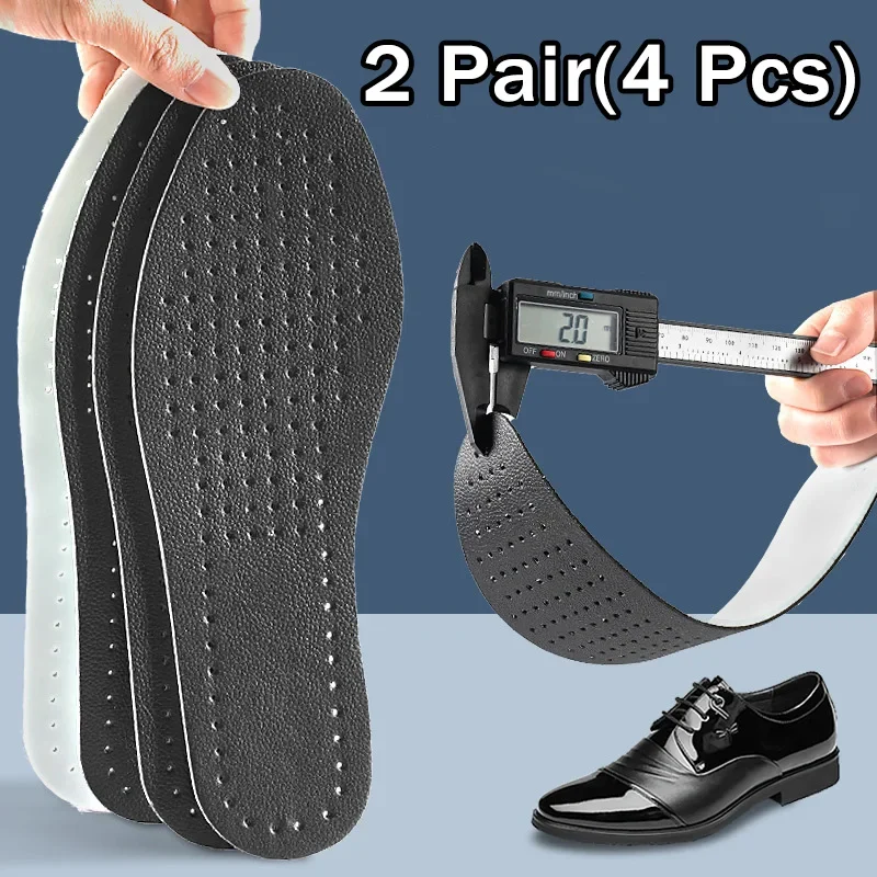 

4Pcs Latex Cowhide Shoe Insoles High Elasticity Shock Absorption Sports Shoe Pads for Men And Women Breathable Sweat Absorbing