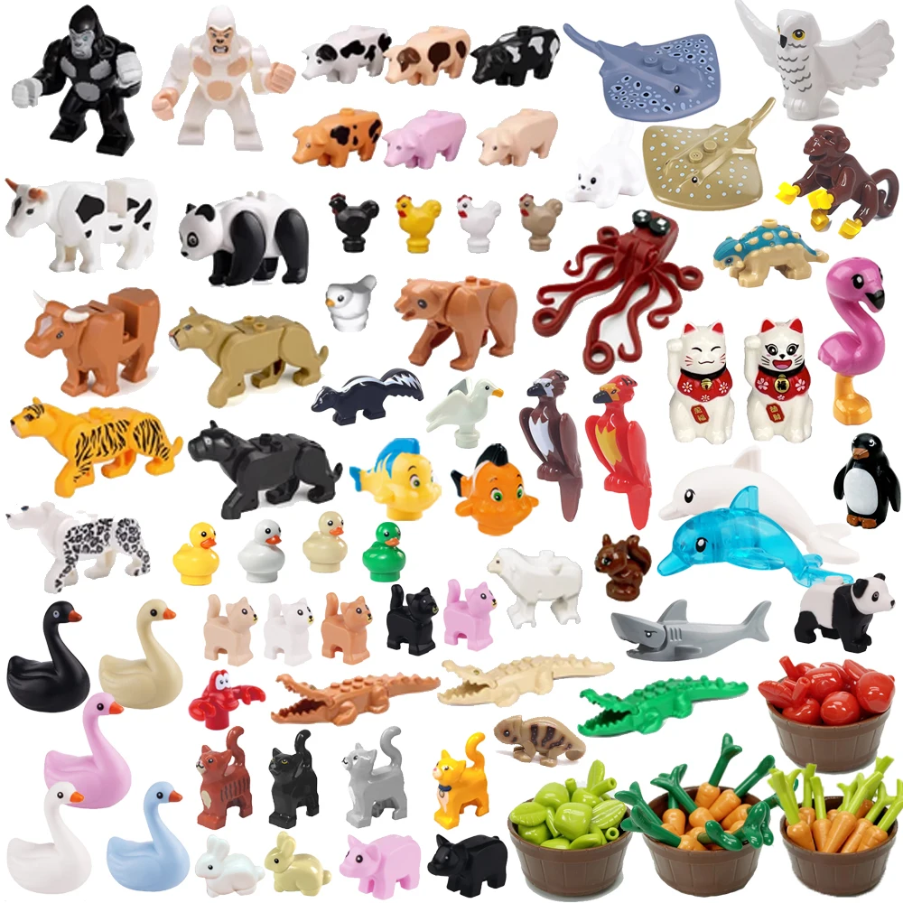 

Городские животные Zoo Farm MOC Строительный блок Свинья Курица Овца Крокодилы Панда Дельфин Слон Горилла Фруктовый Орел Кирпичи Игрушки A012