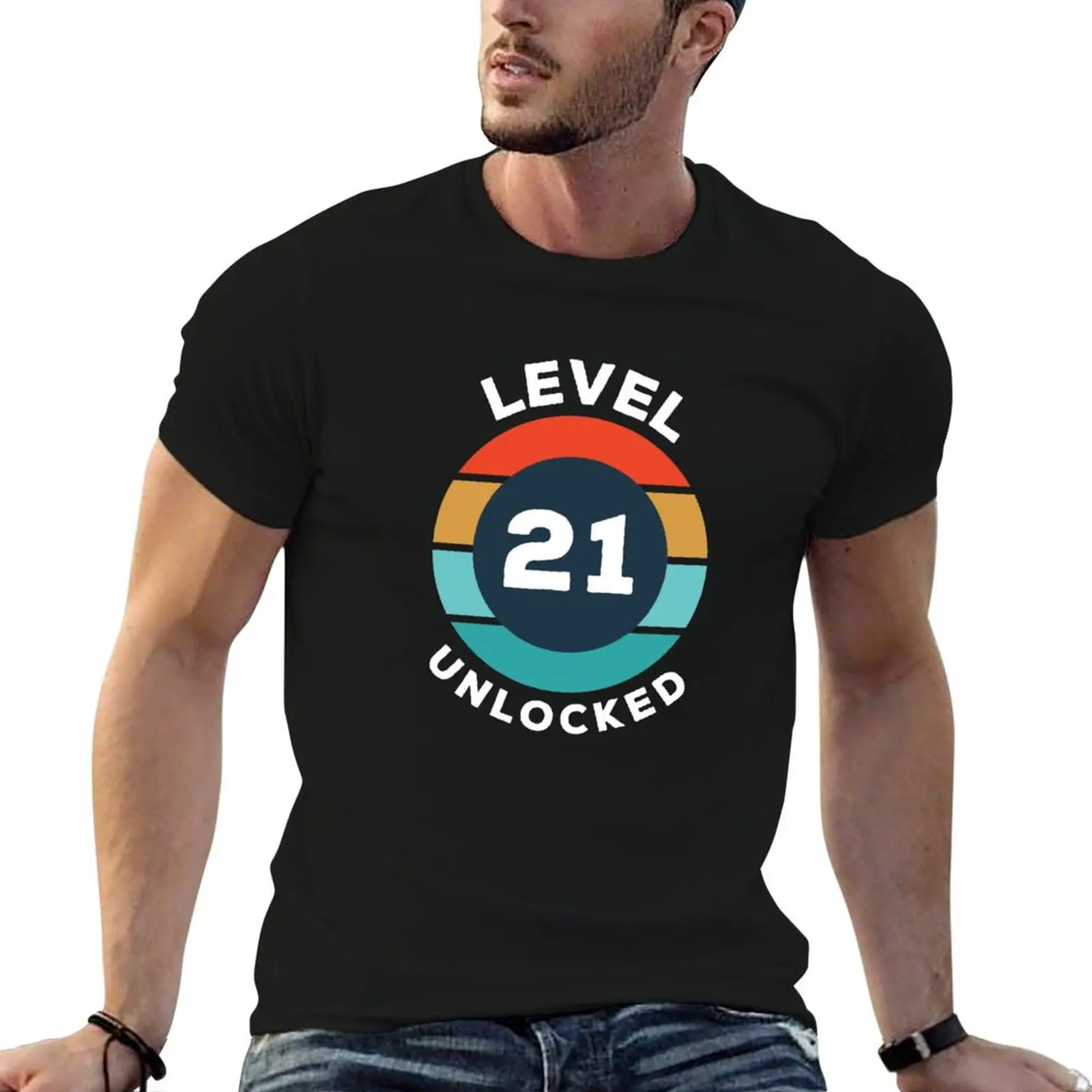 Level 21 Unlocked T-Shirt Everyday Wear Basic Short Sleeve Top