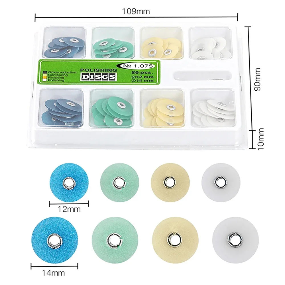 40/80Pcs/Box Dental Polishing Discs Gross Reduction Contouring Mandrel Dentistry Consumables Stripes Teeth Whitening Material