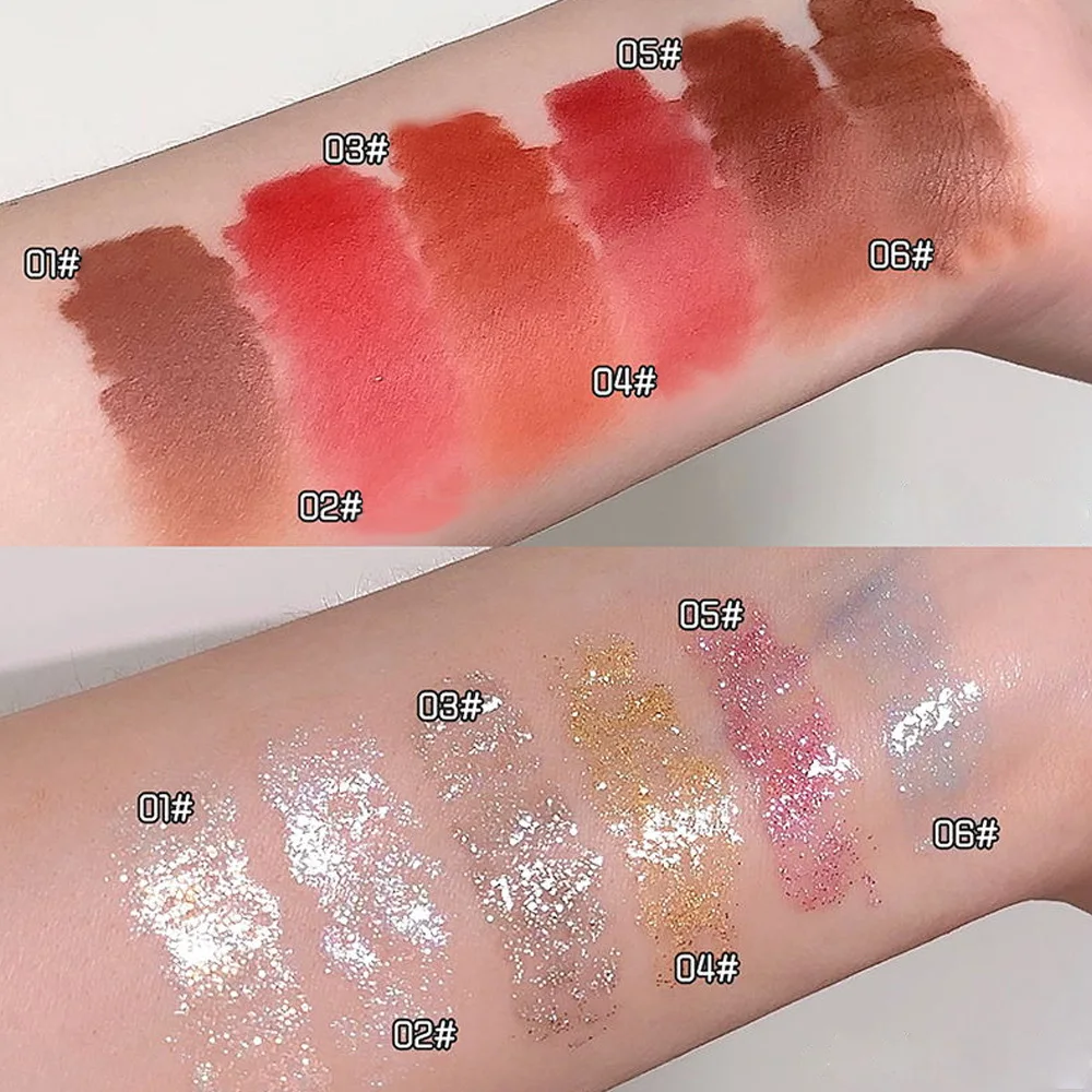 Impermeável olho sombra Lip Gloss, hidratante batom, brilhando olhos contorno, sem manchas, maquiagem ferramenta, vermelho escuro, fosco, 2in 1