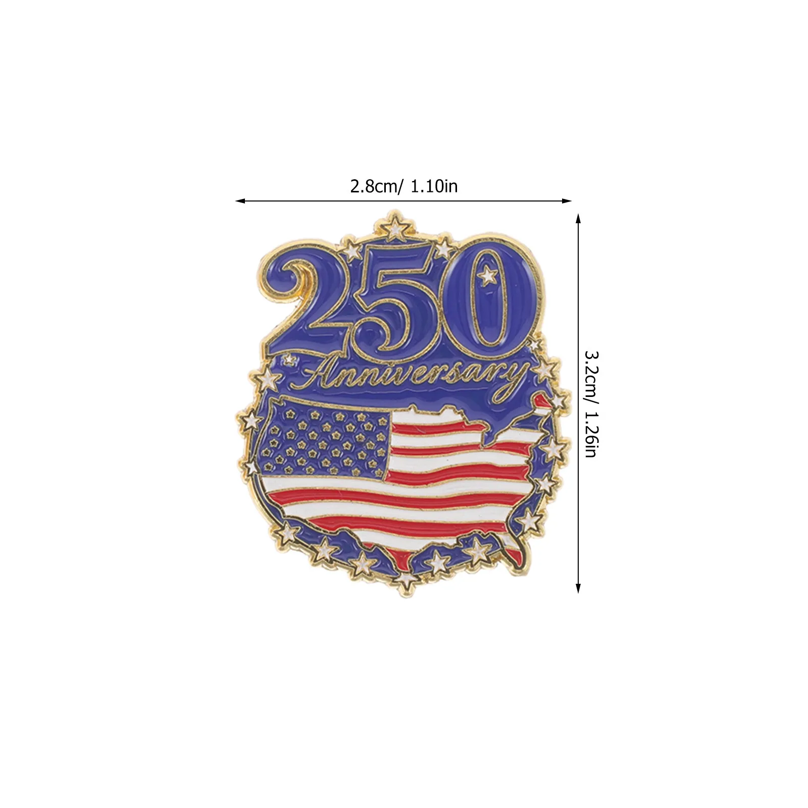 5Pcs Usa Flag Pins Patriotic Brooches 250Th Anniversary Lapel Pins Metal American Flag Badge Independence Day Usa