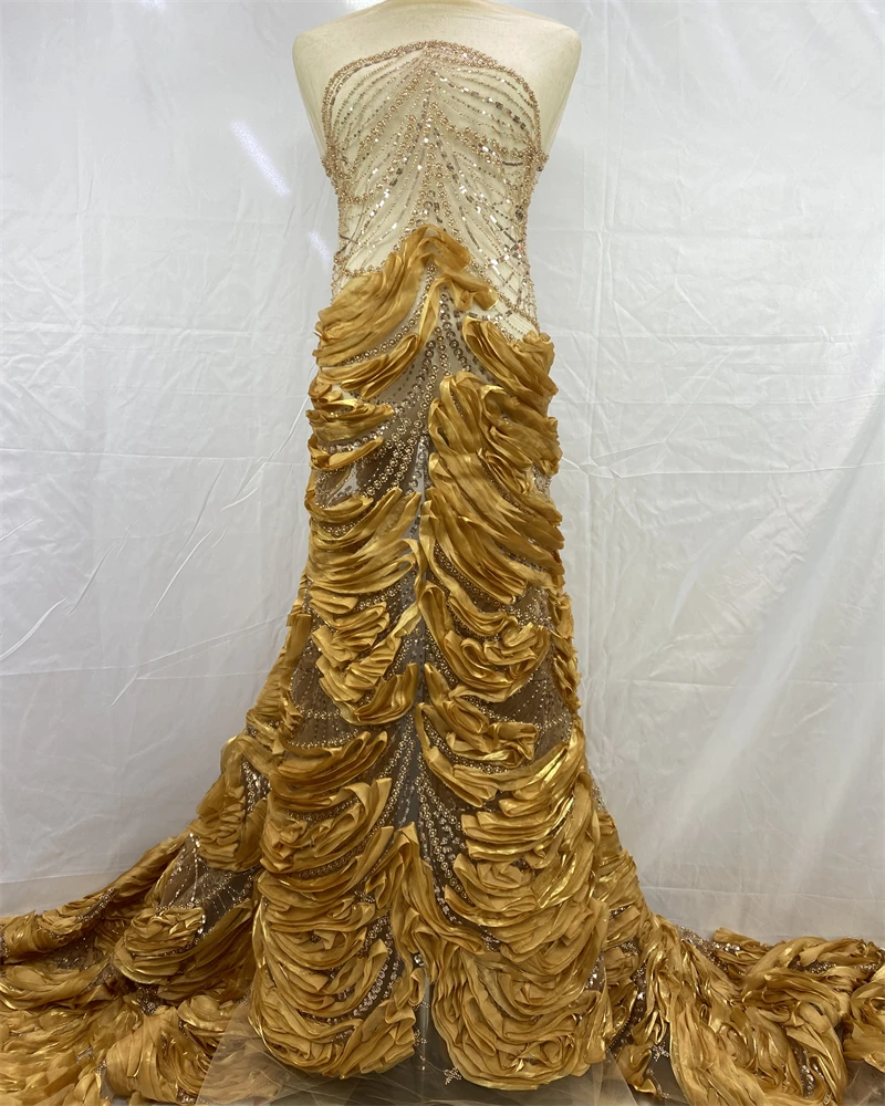 ผ้าลูกปัดคุณภาพสูง ผ้าปักเลื่อมหรูหราสไตล์แอฟริกันล่าสุด ผ้าปักลายเจ้าบ่าว ผ้าลูกไม้ฝรั่งเศสสำหรับตัดเย็บชุดแต่งงาน