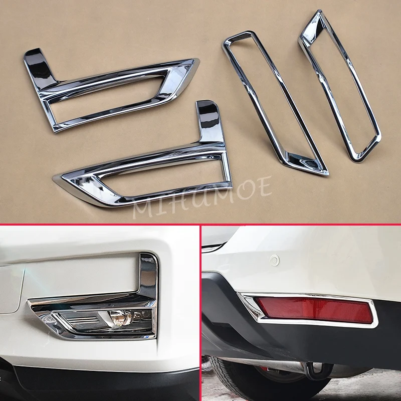 

Chrome Front + Rear Fog Light Cover Bumper Reflector Surrounds For Nissan Rogue X-Trail T32 Facelift 2017-2022