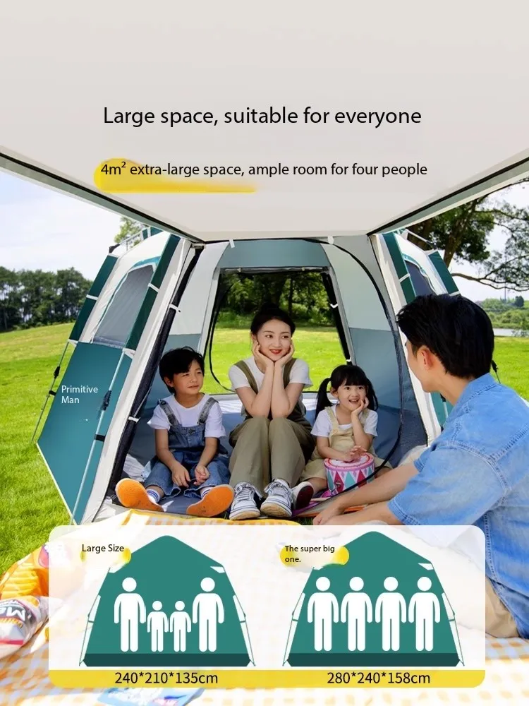 캠핑용품 땡처리 6-8 Person Camping Equipment Tent Waterproof Windproof Sun Shelter Instant Setup Family Tent for Outdoor view 4