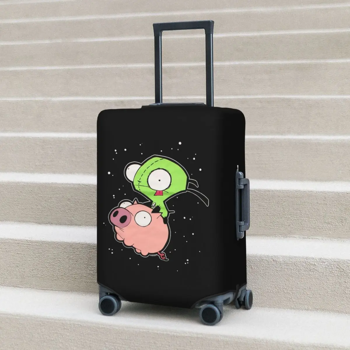 

Invader Zim Art Suitcase Cover Protection Elastic Travel Luggage Protector Covers for 18-32 Inch