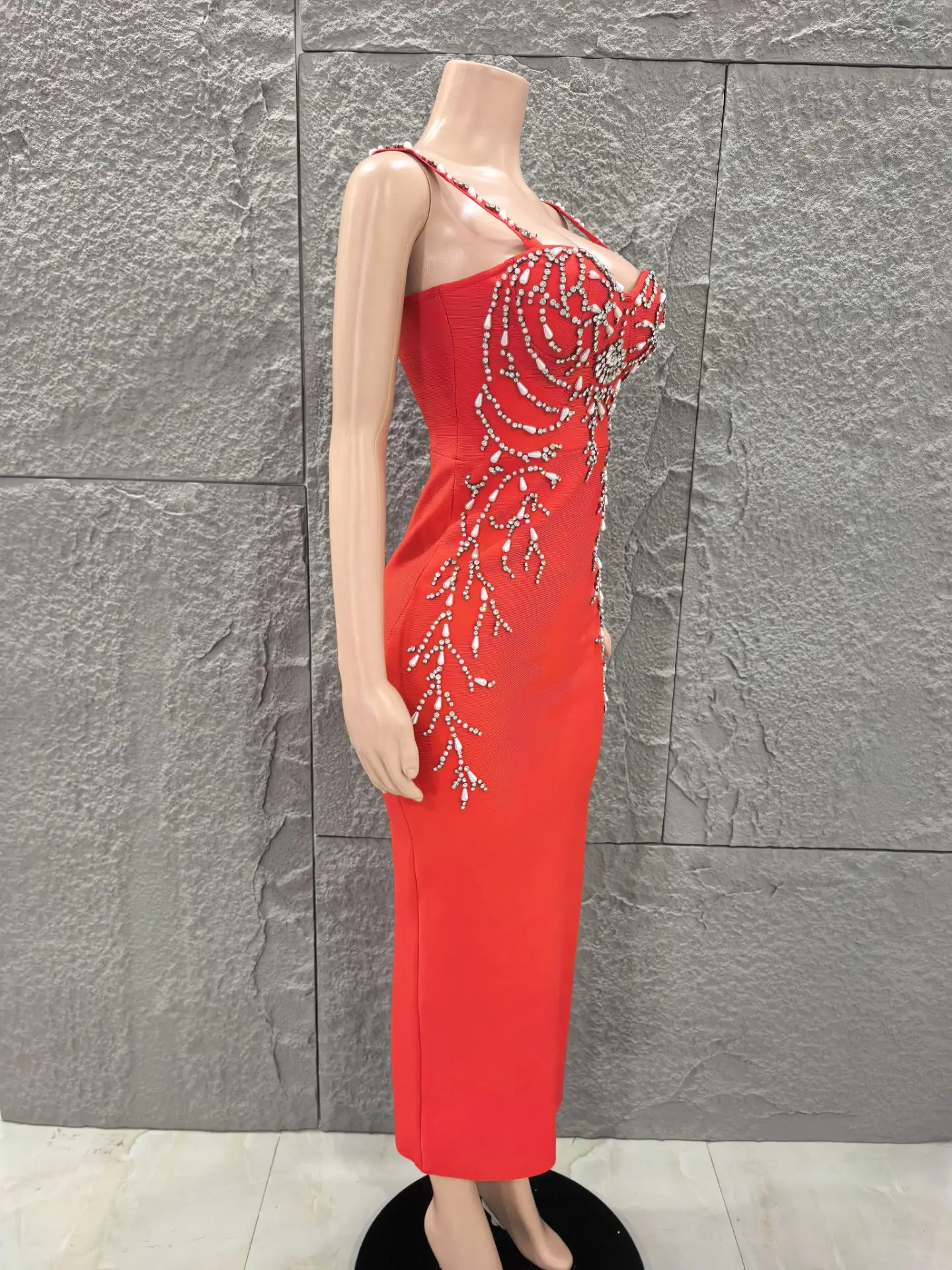 

Женское сексуальное платье без рукавов с V-образным вырезом, блестящими стразами, облегающее, длинное, бандажное, для вечеринок, праздников, дней рождения