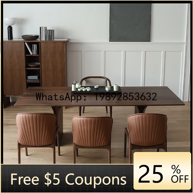 

Z3 Vintage Dining Table Mid-Century Style North American Walnut Solid Wood Rectangular Dining Table Reception Tea Table