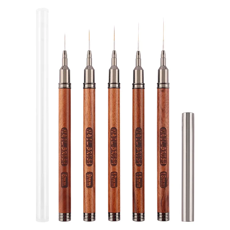 1PC Round Wood Handle Art Liner DIY Painting Brush Drawing Lines Stripe Flower Painting Pen UV Gel Brush