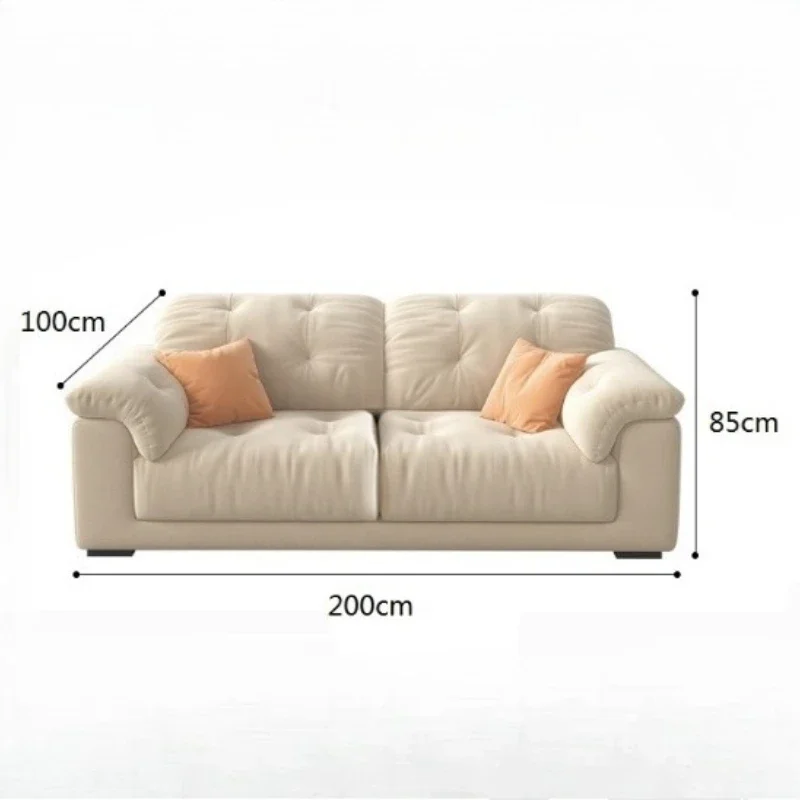 Cream style sofa cat proof fabric living room cloud fabric Straight row Sofas Designer Modern Office Daybed home Furniture  ﻿