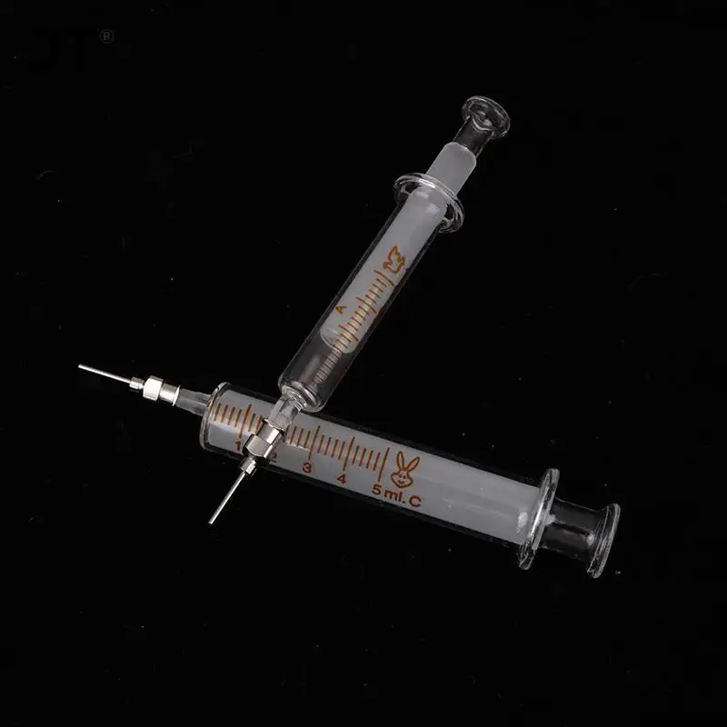 Glass Syringe 2ml 5ml 10ml Syringe Metal Needle Welding Oil Container Glass Push Rod Mobile Phone Repair Tool