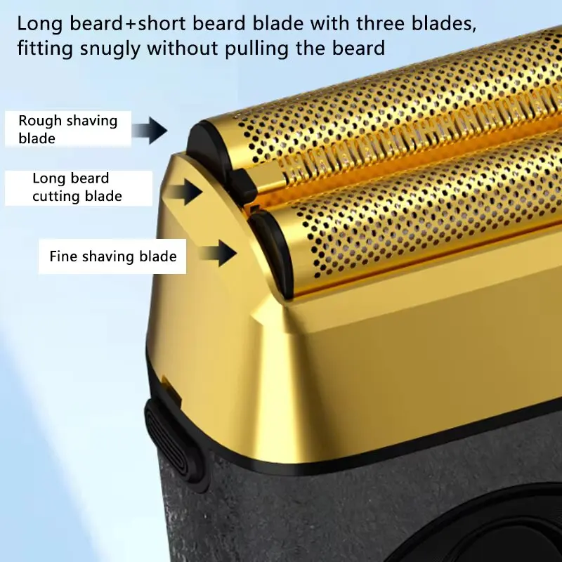 2-in-1 Electric Shaver Hair Trimmer Set USB Rechargeable Beard Foil Razor For Men Bald Head Shaving For Men Machine LCD Display