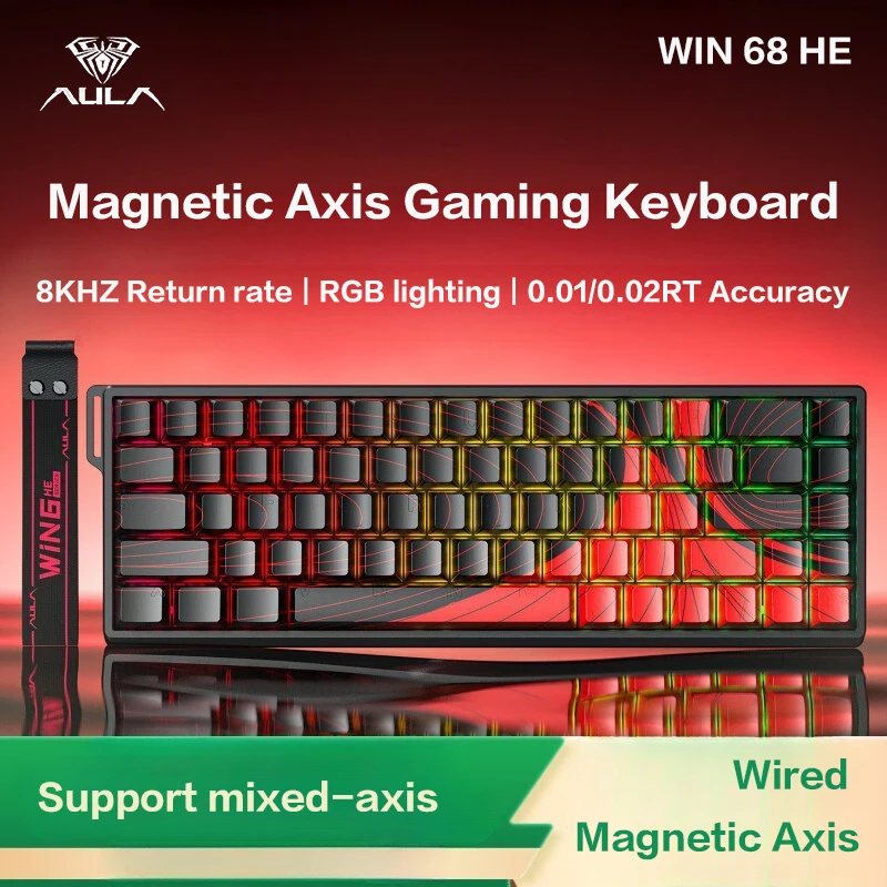 AULA WIN 68 HE Magnetic Axis Keyboard RT Gaming Mechanical Keyboard Wired 8K Polling Rate Full-Key Hot-Swappable