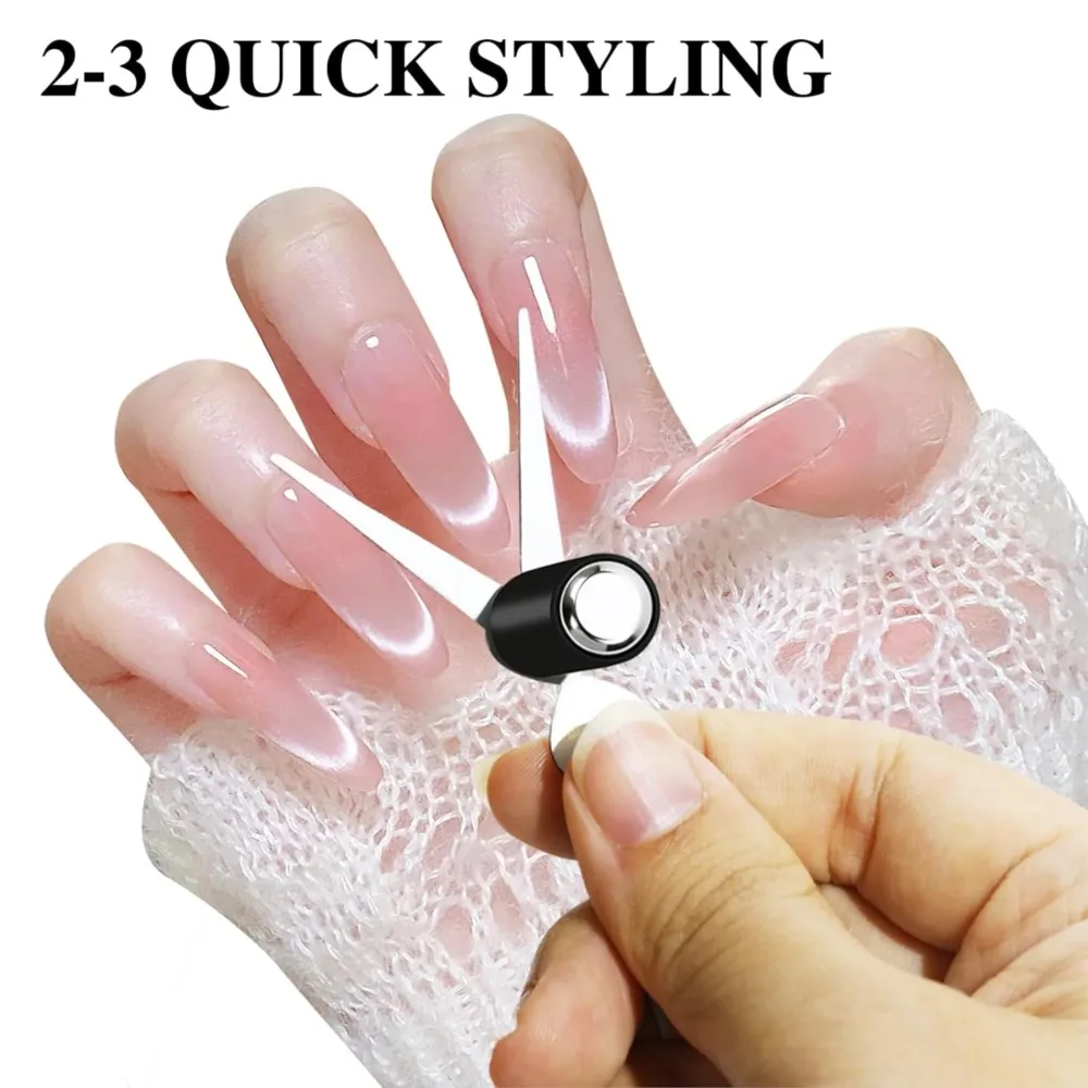 Dual Ended French Cat Eye Nail Art Magnet Y-Shaped Iron Sheet Magnetic Stick Cats Eye Cylindrical Magnet Manicure Auxiliary Tool