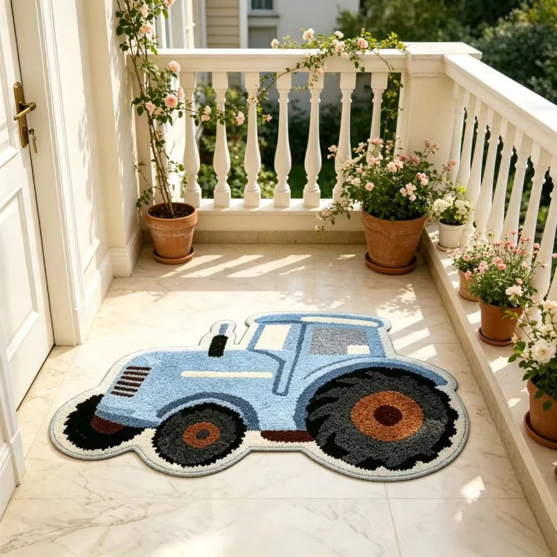 Kids Outdoor Vehicles - VIKAMA Karikatür Traktör Şeklinde Kapı Paspası