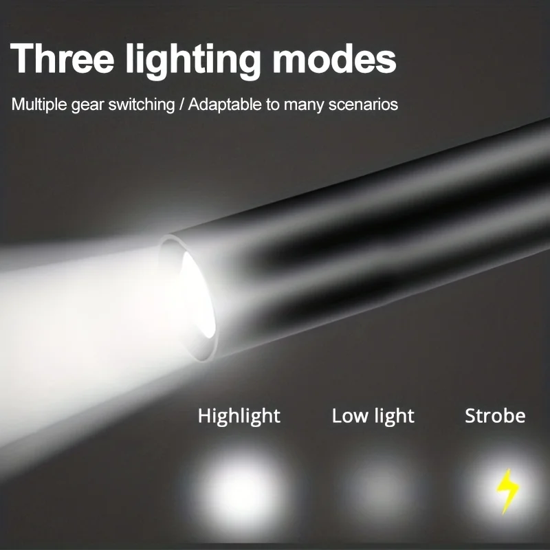 1/2PCS Mini Led Flashlight Q5 Zoom Focus Torch Lamp 400LM Built In Battery Waterproof Lamp Outdoor Camping Fishing Flashlight