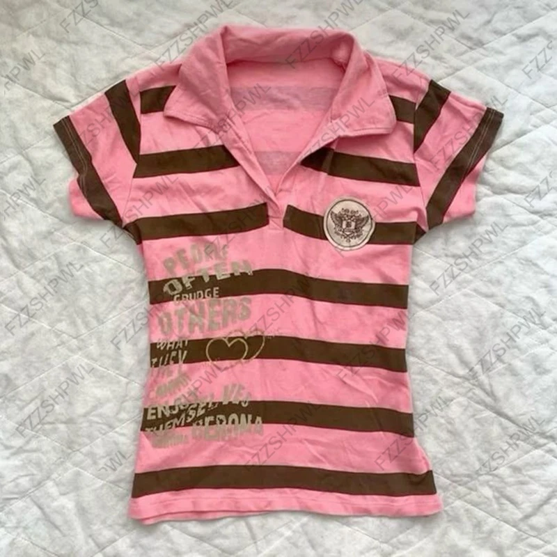 Top corto Harajuku de estilo japonés con diseño de estrella, camisetas de manga corta con cuello redondo, camiseta gráfica y2k, ropa de mujer, moda urbana